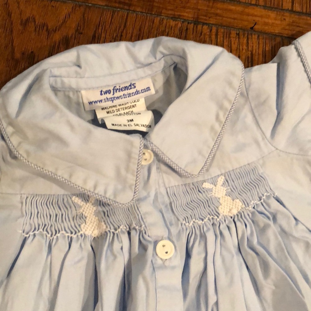 Two Friends Smocked Boy’s Bunny Dress 3M